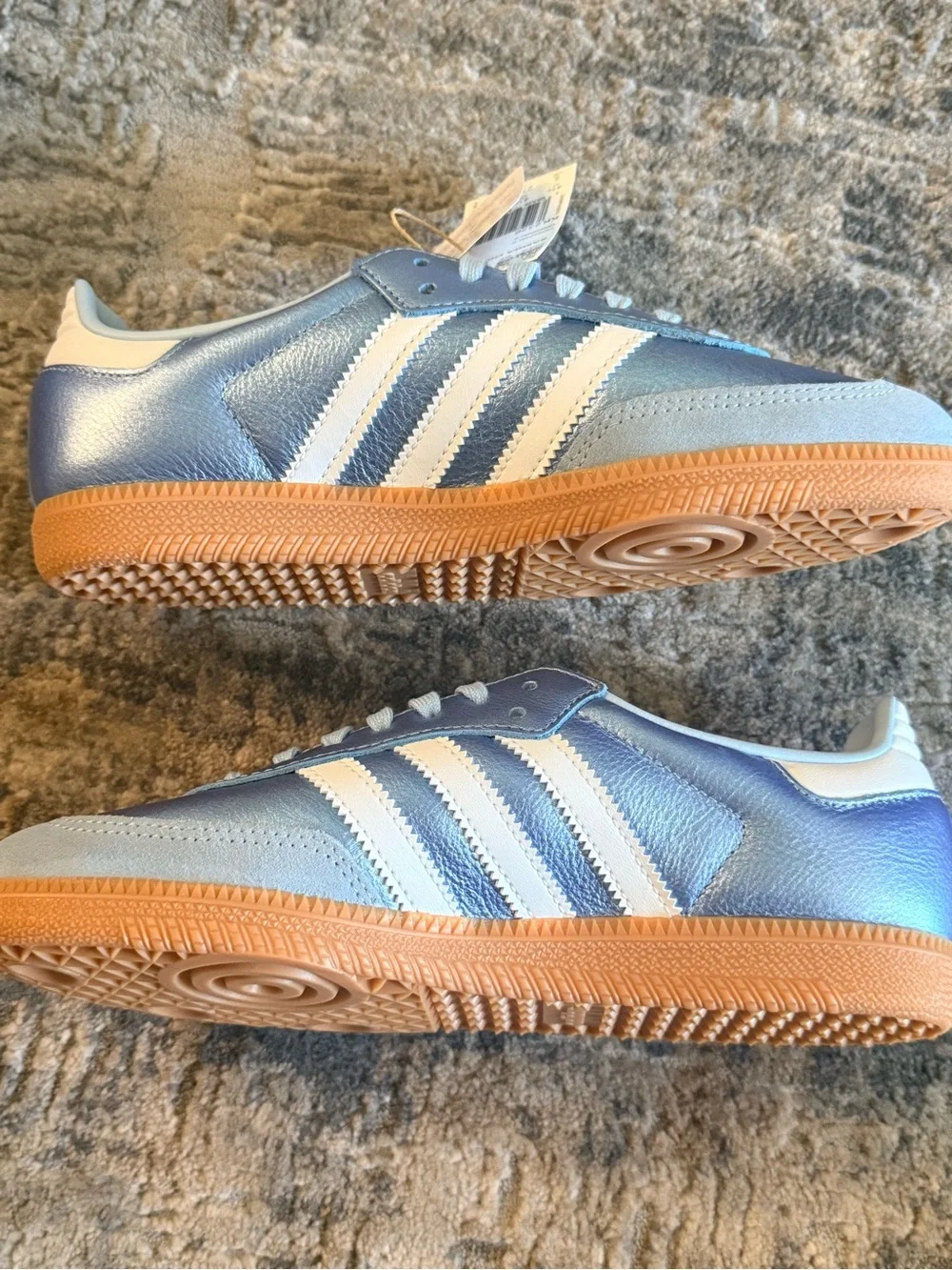 Adidas Samba OG J Metallic Blue Gum Sneakers Youth 5 / Women’s 6 NIB